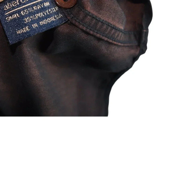 Abercrombie & Fitch || Men's Western Shirt Cut Front Iridescent Black Bronze M - Picture 8 of 8